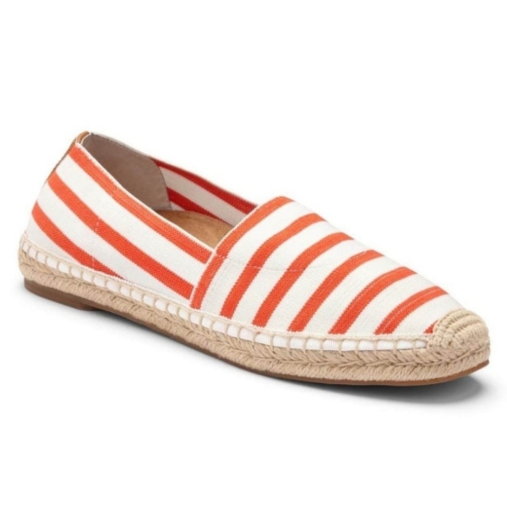 Vionic Size 8 Valeri Canvas Striped Slip On Espadrille Loafers